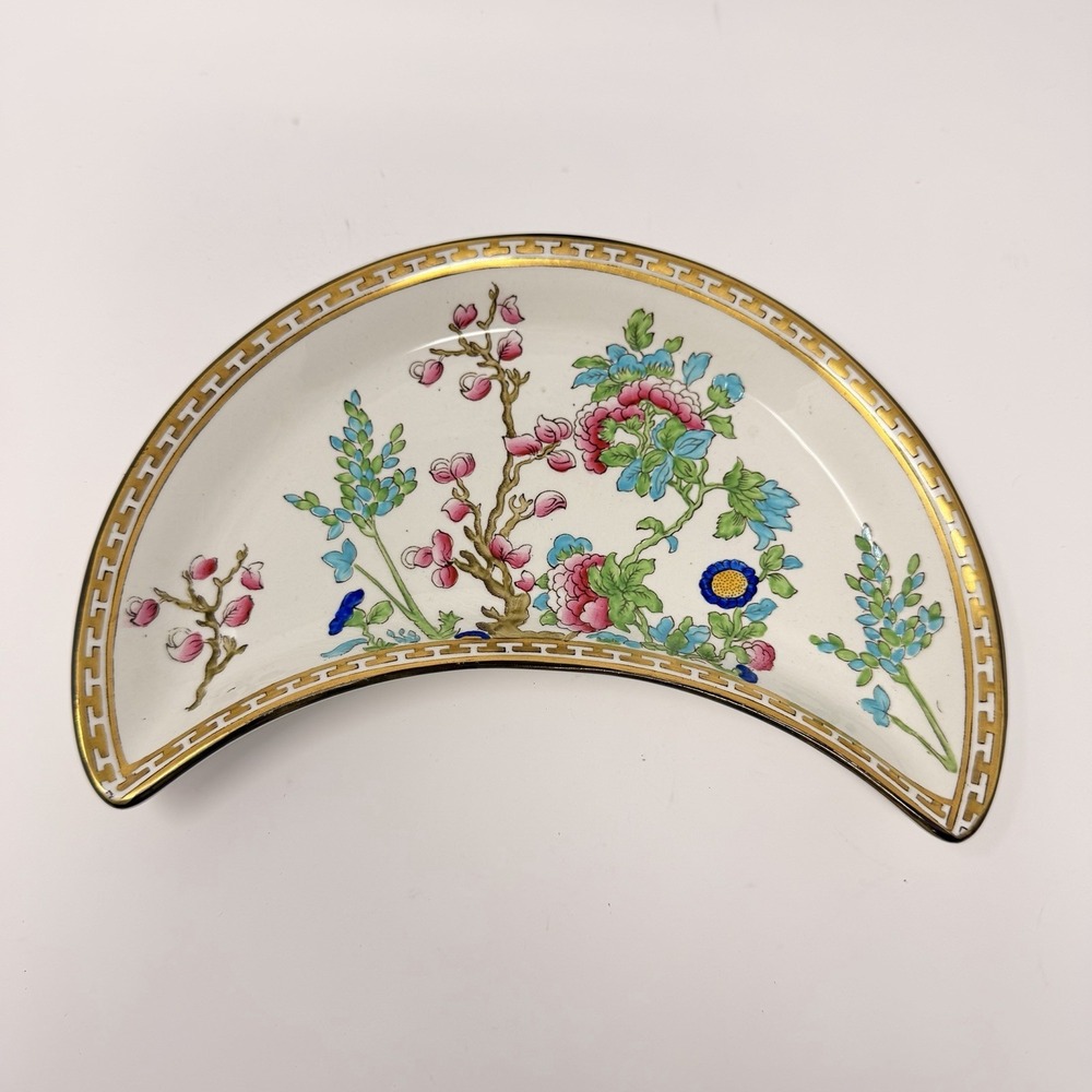 Vintage India Tree Medina Shape 8" Crescent Dish‎ English Transferware